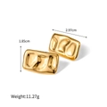 Pendientes rectangulares dorados irregulares chapados en oro de 18K con textura moderna - Rectángulo Texturizado Irregular Dorado