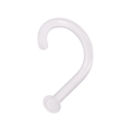 Piercing al naso a forma di L in bioflex bianco con base piatta per un fit confortevole - Trasparente Forma U 1x6x2mm