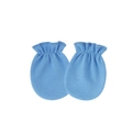 Light blue cotton knit newborn baby anti-scratch mittens with elastic ribbed cuffs - Sky Blue (Elastic Anti-Scratch Mittens)