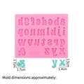 Pink silicone alphabet mold for fondant and chocolate with 1.7cm height 3D letters - 3#-Lowercase Letters (Pink) / Pink