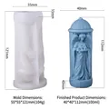 Silikonform-Set für Engelsrelief-Zylinderkerzen mit blauem Wachs-Fertigstück - Renaissance Engel GJ-036