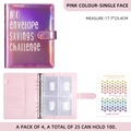 Pink laser 100 day money saving challenge binder with transparent internal pockets - Holographic Pink Standard Set (Incl. Inserts + Tracker Card)