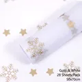 Gold and white snowflake pattern tissue paper, 28 sheets, 50x70cm for gift wrapping - Christmas Tissue Paper [Gold/White] 20 Sheets 50*70cm