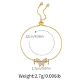 Size chart for adjustable gold butterfly bracelet with 22cm circumference and 2.7g weight - KB0593-Zirconia Butterfly