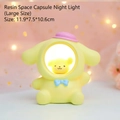 Luce notturna a forma di cucciolo dorato in resina con design a capsula spaziale - Luce Notturna del Carillon a Manovella (981-6A) / Stile Papillon Grande (11.9x7.5x10.6cm) / Capsula Gialla