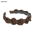 Braided faux hair headband in light brown finish with non-slip interior teeth - Tan
