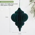 Dark green honeycomb paper lantern ornament for Christmas decor, 15cm height with string - 15CM / Lantern / Green