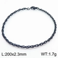 Minimalist black spiral woven stainless steel bracelet 200x2.3mm for men and women - 2.3mm Black Tone (Rope Chain) / 20cm