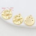 Detail of 14K gold plated dinosaur fossil pendant with zirconia stones for DIY jewelry - 3# Dinosaur Skeleton Zirconia
