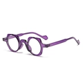 Occhiali rotondi classici in viola traslucido con lenti anti-luce blu eleganti - Montatura Viola