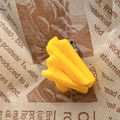 Funny realistic French fries hair clip with yellow resin and metal duckbill clasp - French Fries