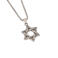 Collier pendentif étoile hexagramme en acier inoxydable argenté style punk avec chaîne - Style d'Hexagramme (12#)