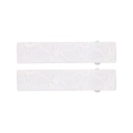 Pair of floral white lace rectangle hair clips for girls with silver metal snap base - Style 25 (White Lace)