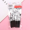 Pack de 6 espantasuegras plateados láser con boquillas negras para celebraciones festivas - Espantasuegras de Flecos Plateados