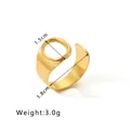 18k gold plated stainless steel open ring featuring a unique hollow geometric design - Circle Geometric