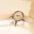 G23 titanium circular earring hoop with three sharp spikes in 10mm polished finish - 1.6mm*10mm (587) / Silver