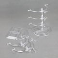 Three-tier transparent acrylic eyewear display stand with detachable base and hooks - Transparent 3 Layers