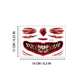 Halloween scary mouth tattoo stickers model BF-009 with realistic scars for party makeup - Rotten Wound and Tusk Mouth Style (BF-009)
