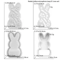 Detailed dimensions for DIY hollow rabbit ambient light silicone mold kit components - Rabbit Hollow Lamp Style 01 Set