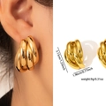 Gold Multi-layer 3D Wrapped Earrings ZJGE0698