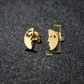Boucles d'oreilles asymétriques visage abstrait en or, dimensions de 11 mm par 6 mm - Visage abstrait / Doré