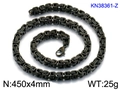 Schwarze Byzantinische Edelstahlkette für Herren, Größe 450x4mm Modellvariante - Schwarz 45cm (KN38361-Z)