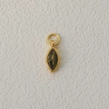 Marquise cut olive green zircon pendant necklace in gold-plated copper finish - August-Peridot Green