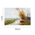 Washable PVC placemat featuring Van Gogh oil painting style canal landscape 30x45cm - 45x30cm / Flower Field Style 3