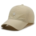 Casquette de baseball beige à séchage rapide avec trous découpés au laser et logo R brodé - Réglable / Kaki