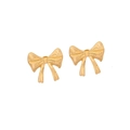 Elegant gold bow-shaped stud earrings in polished stainless steel for women - Simple Polished Bowknot Stud Earrings(11#)