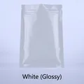 Glossy white aluminum foil mylar bag with resealable zipper for food and small item storage - 0.16mm / Glossy / 6x8cm / White