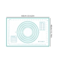 Extra large 60x40cm white and green silicone baking mat with precise scale measurements - Silicone / 60*40cm White Base Green Print