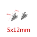 Set de colgantes de cono de acero inoxidable 5x12mm con anillas para joyería DIY - Cono Pequeño-12mm / Color Acero