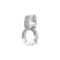 Vista macro de conectores plateados en forma de ocho con circonitas para joyería - Cierre Universal VK286 / Oro Blanco