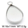 Silver teardrop stainless steel pendant tray for DIY jewelry making 16x11mm size - Tear Drop Shape (KLJ4185-Z) / 16x11mm / Steel