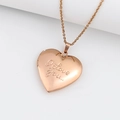 Polished rose gold heart locket necklace with I Love You engraving and hinge - I LOVE YOU Heart/Rose Gold
