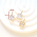 Detailed view of gold-plated square zircon pendant with 10mm width and 19mm height - 4# Rectangle with Bail