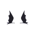 Close-up of black felt bat wing hair clips for Halloween party and cosplay costumes - Bat Hair Clips