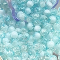 Light blue 10mm crackle glass beads with unique internal texture for DIY jewelry making - 10MM Semi-white Crackle Lake Blue