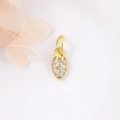 Pendentif fraise doré avec zircons blancs pour la création de bijoux DIY - Forme de fraise / Doré