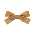 Golden brown velvet bow hair clip for girls with soft texture and elegant design - Golden Brown (9)