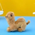 Detailed side view of a small brown plush camel toy with a soft fuzzy texture - 13cm / Lying Camel (Bead Chain) / Tan