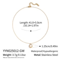 Collier minimaliste en acier inoxydable doré avec pendentif ovale sur fond blanc - Style Blanc Doré (YYN025012-GW) / Doré