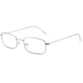 Retro rectangular sunglasses with thin silver metal frame and clear lenses for a trendy look - Silver Frame Clear Lens