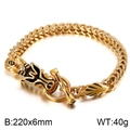 Men's golden dragon head bracelet with wheat chain and toggle clasp design - Style B Gold Dragon