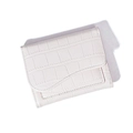 Petit portefeuille femme en similicuir blanc motif crocodile avec plusieurs fentes - Blanc