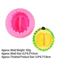 Pink silicone durian mold for candle making, 155g weight with detailed 3D fruit texture - 2# Medium Durian / Pink