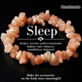 Macro detail of handmade irregular sunstone beaded bracelet with natural orange texture - Sunstone