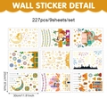 9er Set Ramadan Wandaufkleber mit 227 Teilen, goldene Sterne, Monde und Laternen - Wie abgebildet / UV26Y80066T_T: 20*30cm*9 Blätter