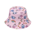 Bob rose en toile pour filles avec motifs licorne et arc-en-ciel imprimés partout - 58cm / Rose
